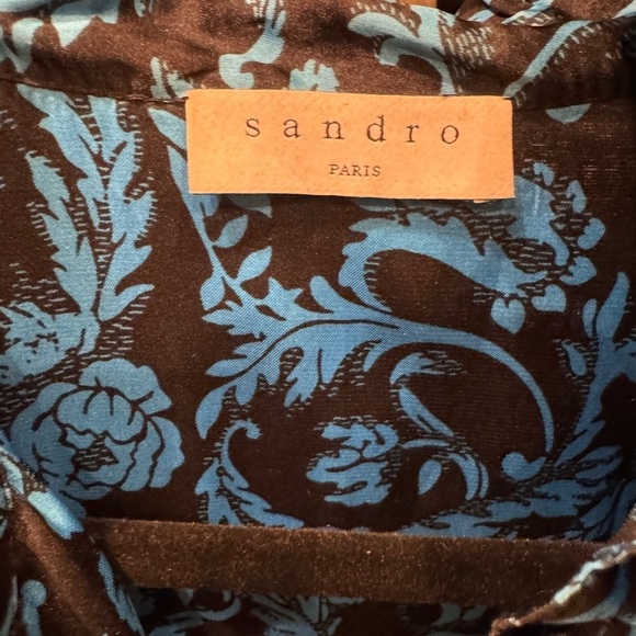 Sandro Brocade Print Short Dress Sz 40 - Picture 6 of 7